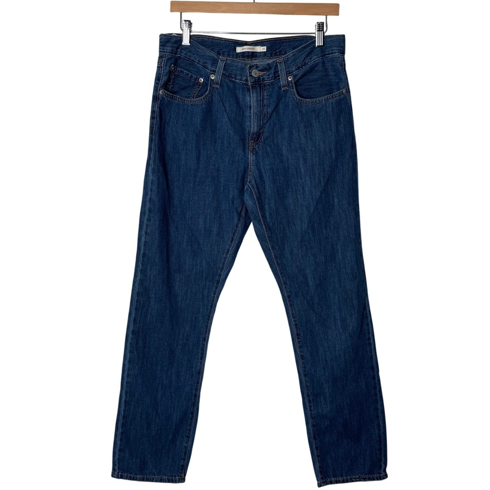 Levis Middy Straight Leg Jeans Blue Mid Rise Denim Pants Womens 29